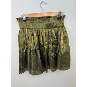 Pleated Army Green Shimmery Skirt DO+BE Size Small